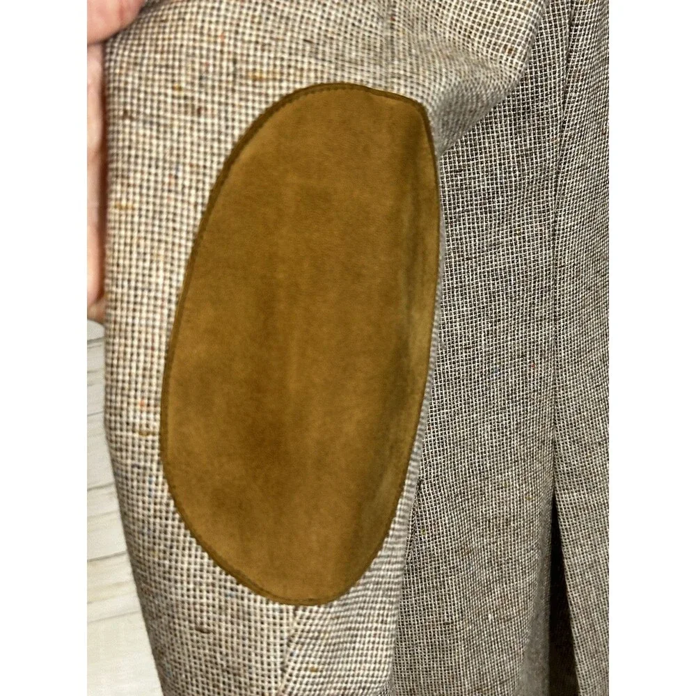 Vtg. John Weitz Palm Beach Harris Tweed Sport Coat Sz 40L Wool Blazer Union Made